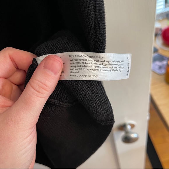 Eileen Fisher Pencil Skirt Silk Blend Black Size XL - Picture 3 of 3